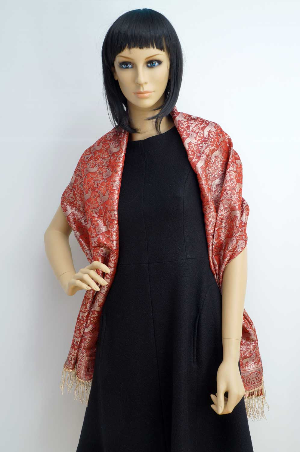 Majestic Indian design silk shawl