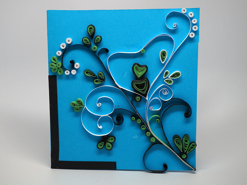 Paper filligree handmade flower decorated card