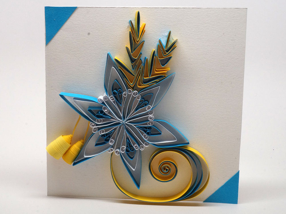 Paper filligree handmade christmas decorated card