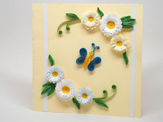 Paper filigree handmade birthday card