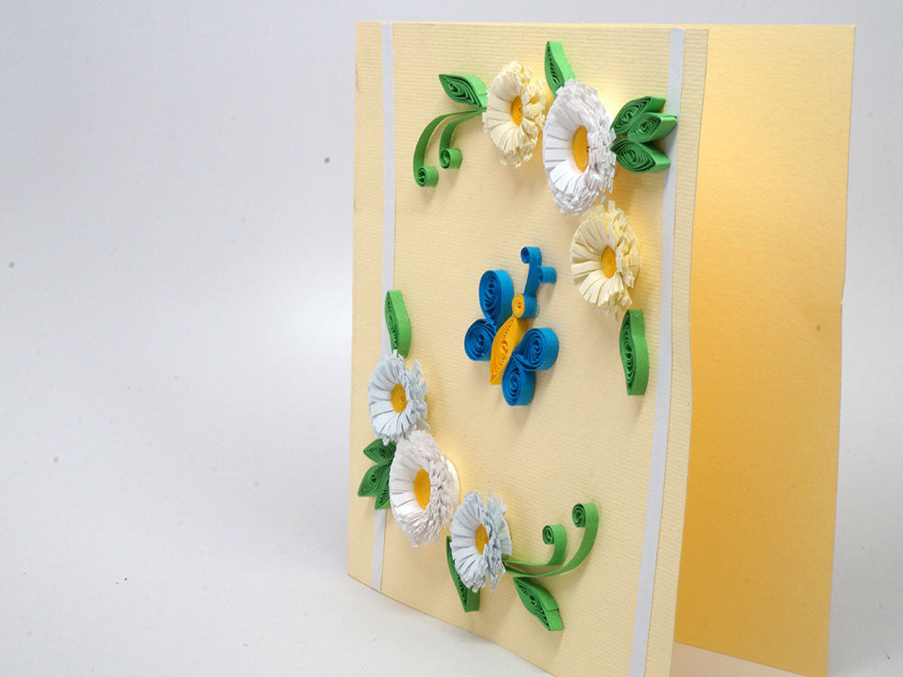 Paper filigree handmade birthday card