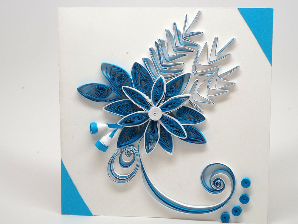 Paper filigree handmade christmas card