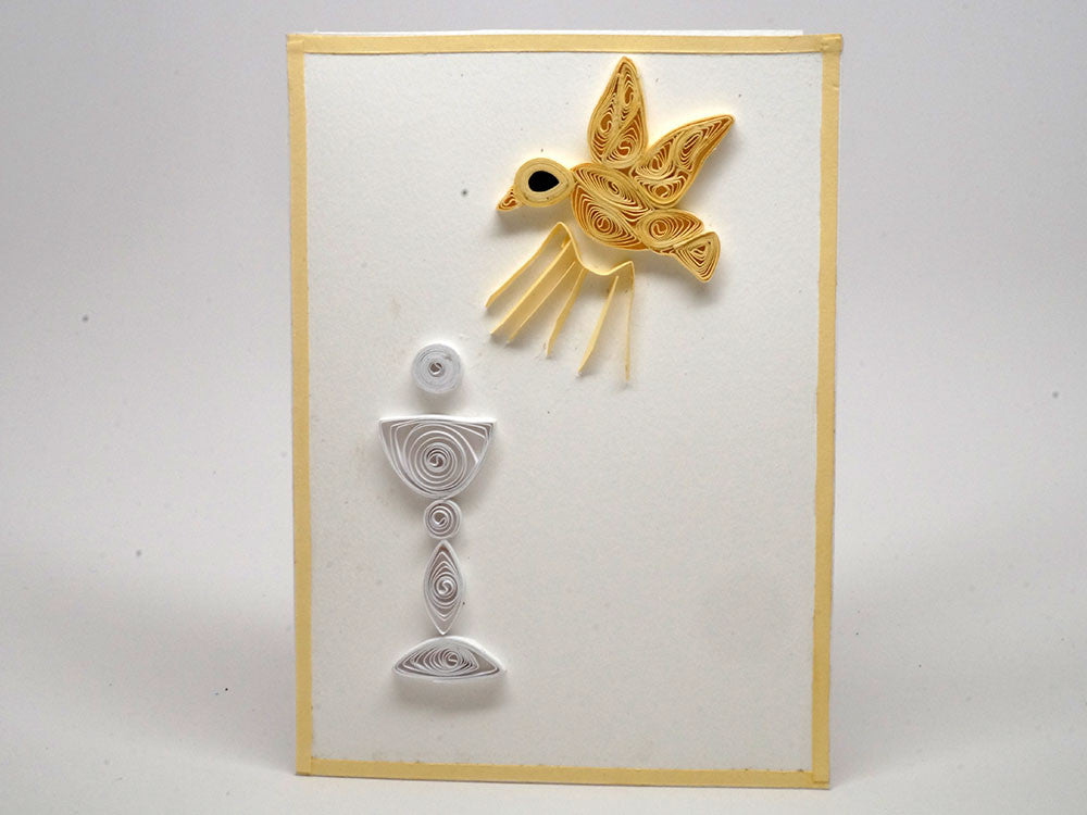 Paper filigree handmade Communion and Confirmation card