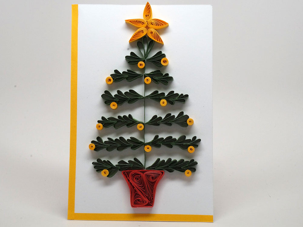 Paper filigree handmade Christmas card
