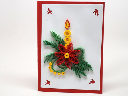 Paper filigree handmade Christmas card