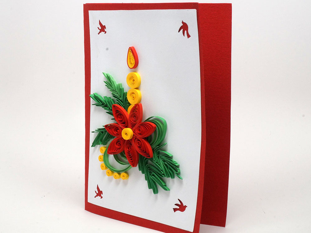 Paper filigree handmade Christmas card