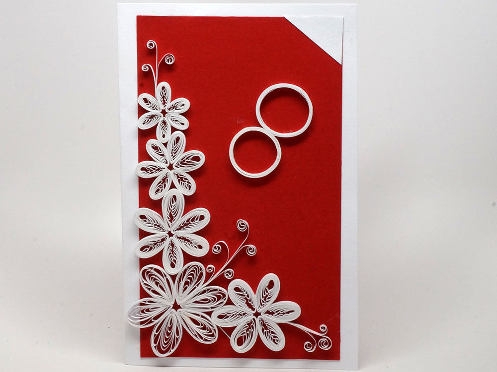 Paper filigree handmade Wedding card