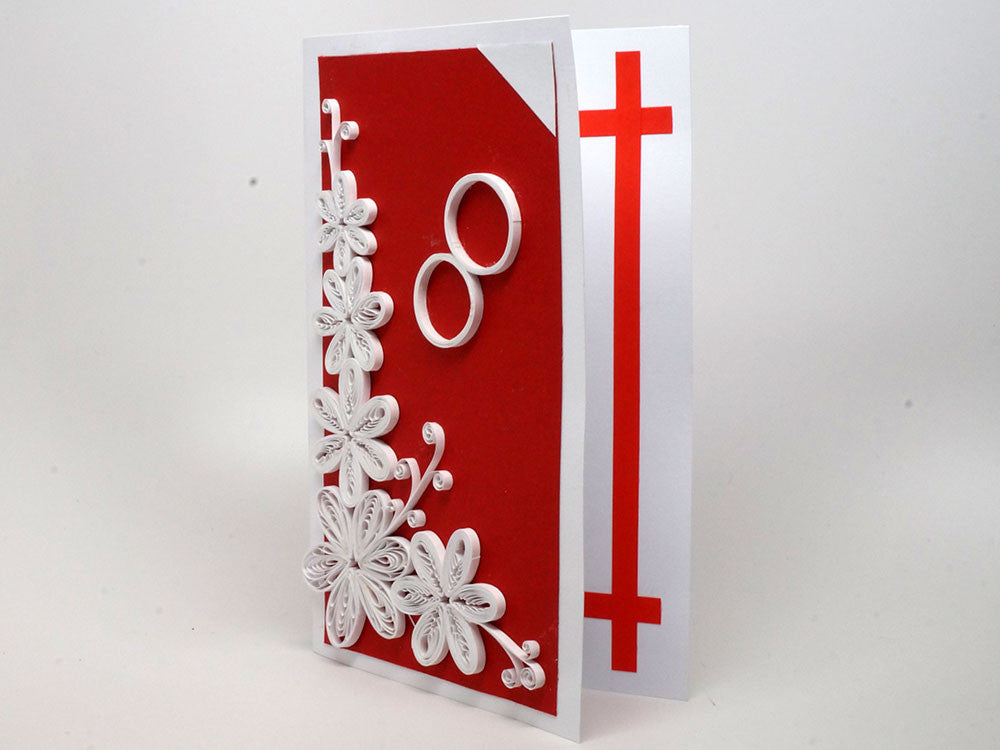 Paper filigree handmade Wedding card