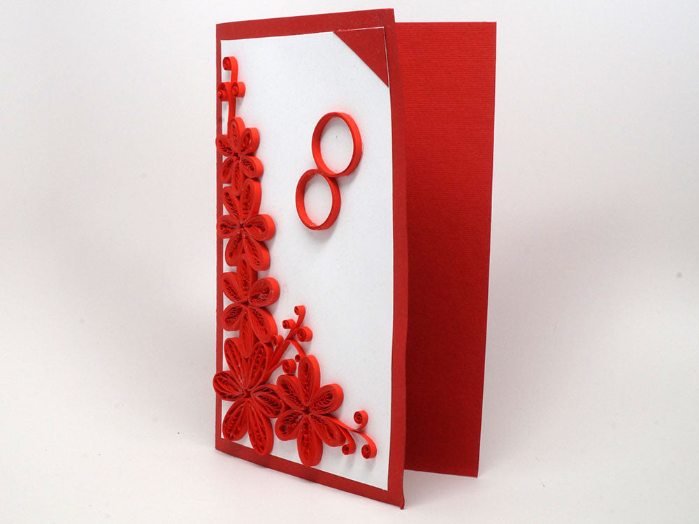 Paper filigree handmade Wedding card