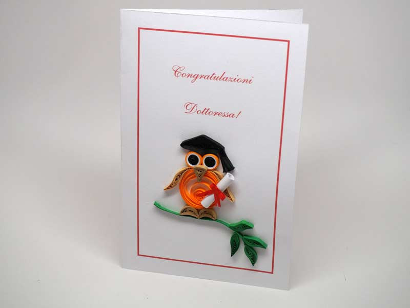 Paper filigree handmade graduation card – Kolours
