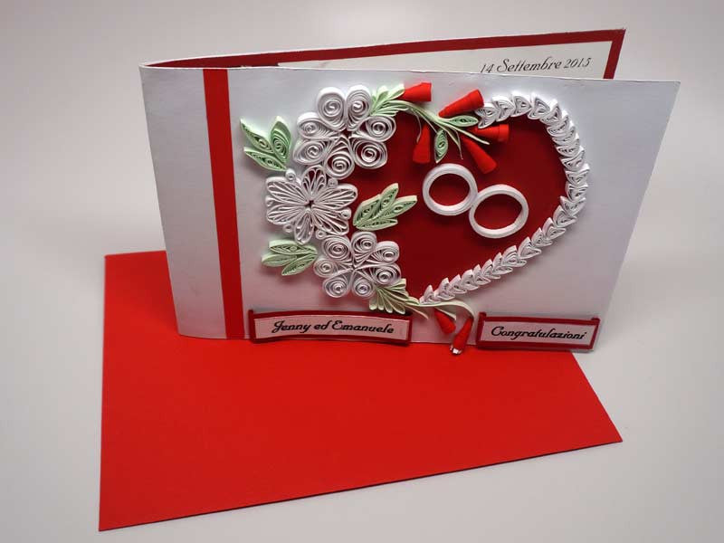 Paper filigree handmade Wedding invitation card