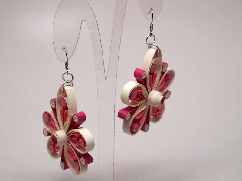 Handmade paper filigree pinky earrings