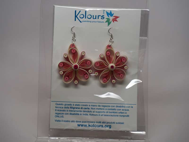 Handmade paper filigree pinky earrings