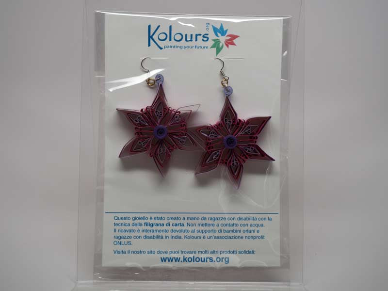 Star handmade paper filigree earrigs