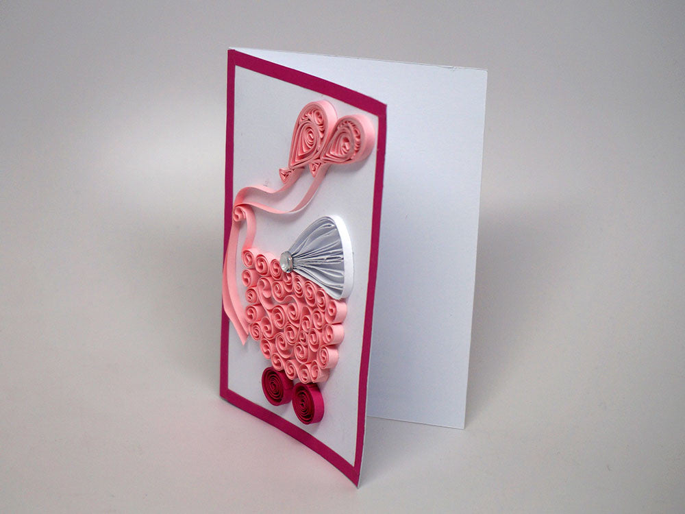 Small card for babies/children/Baptism handmade with paper filigree