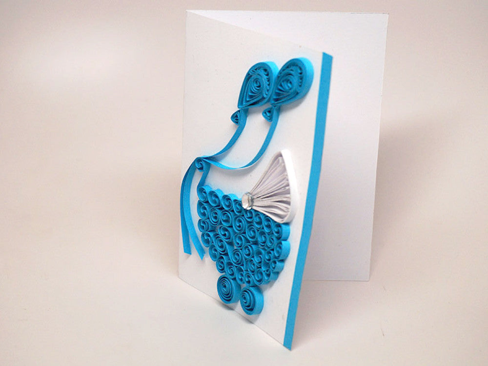 Small card for babies/children/Baptism handmade with paper filigree