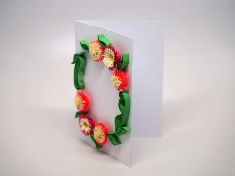 Paper filigree handmade flowers small card
