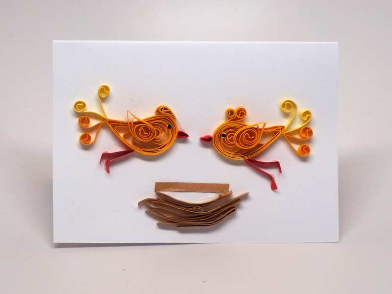 Small love card handmade with paper filigree