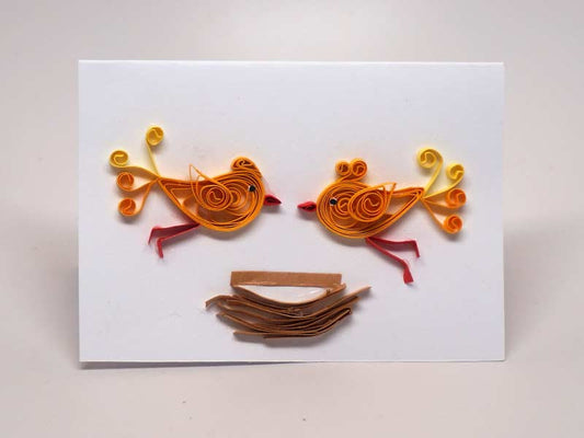 Small love card handmade with paper filigree