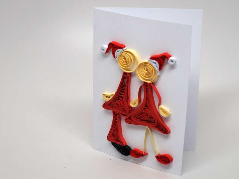 Small love card handmade with paper filigree