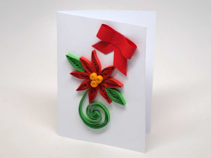Christmas small card handmade with paper filigree