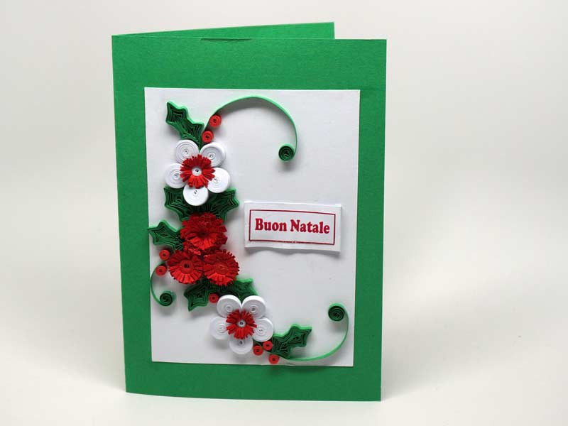Paper filigree handmade Christmas card