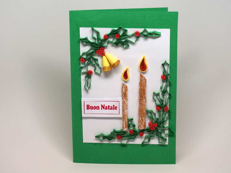 Paper filigree handmade Christmas card