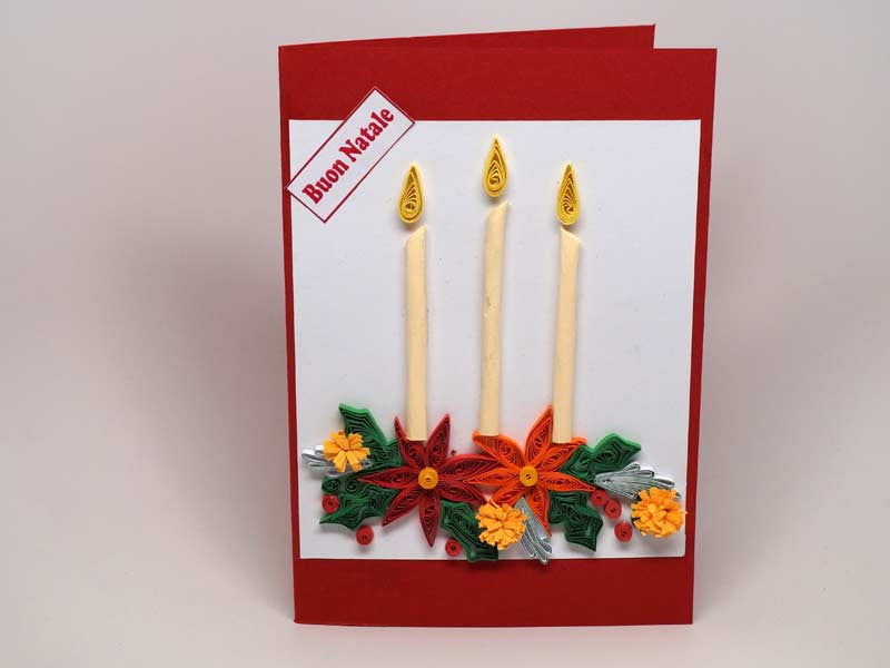 Paper filigree handmade Christmas card