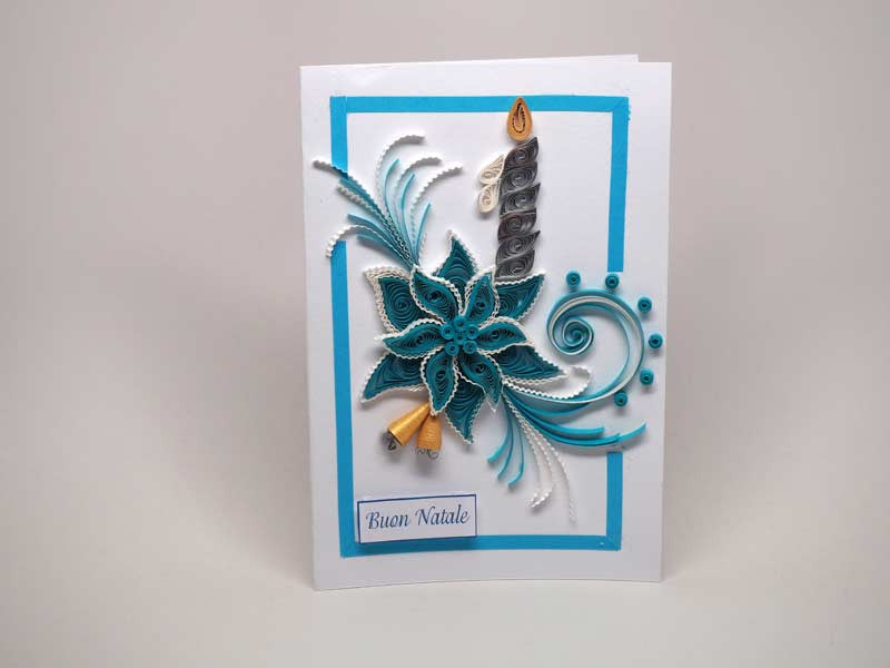 Paper filigree handmade Christmas card