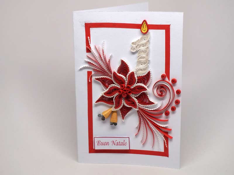 Paper filigree handmade Christmas card