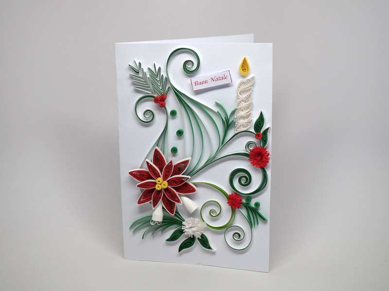 Paper filigree handmade Christmas card
