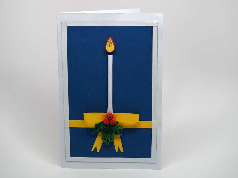 Paper filigree handmade Christmas card