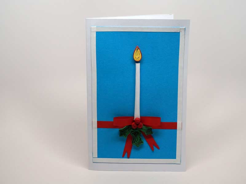 Paper filigree handmade Christmas card