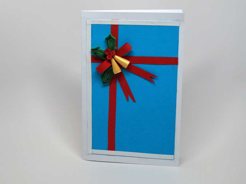 Paper filigree handmade Christmas card