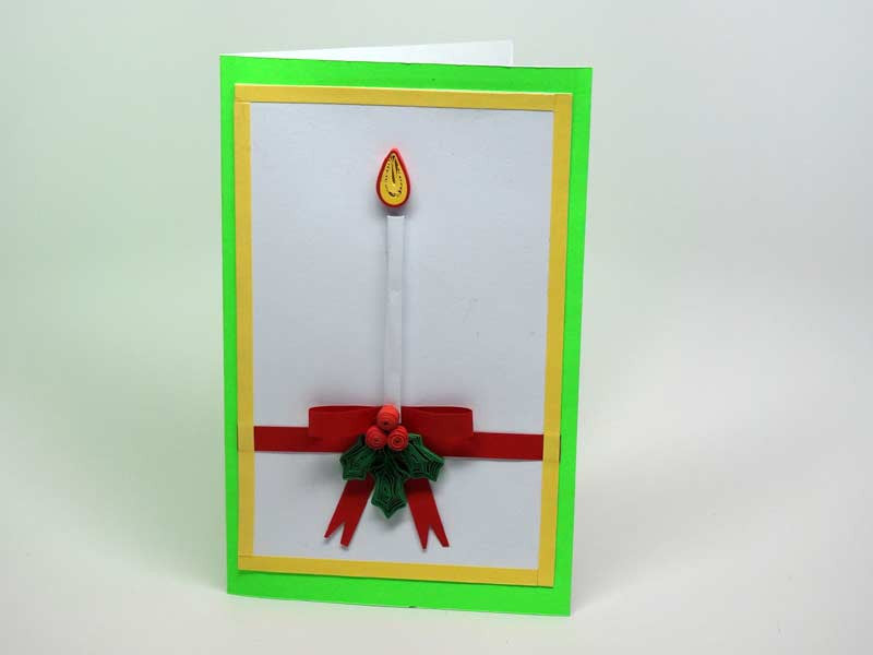 Paper filigree handmade Christmas card