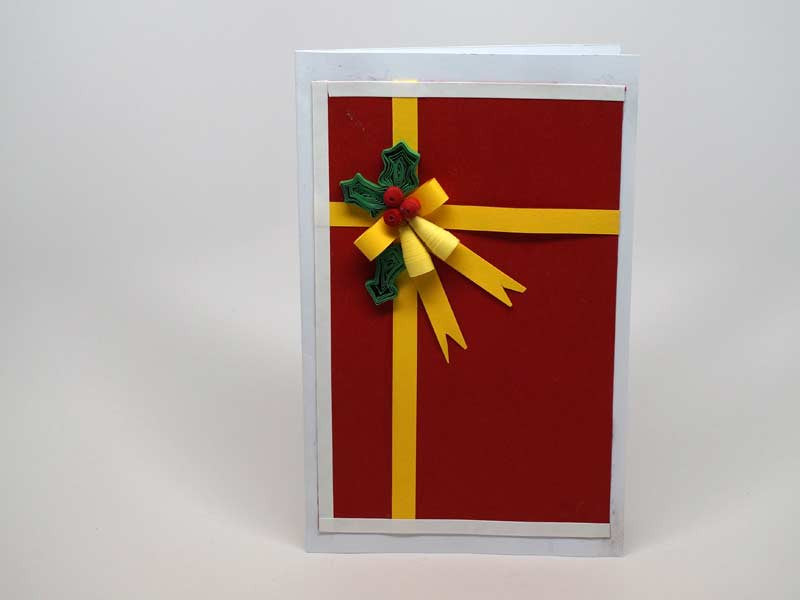 Paper filigree handmade Christmas card