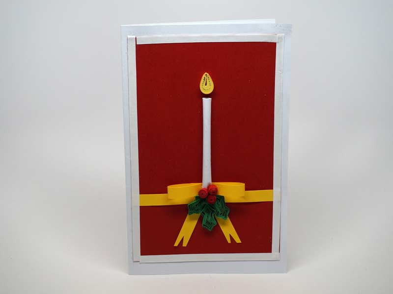 Paper filigree handmade Christmas card