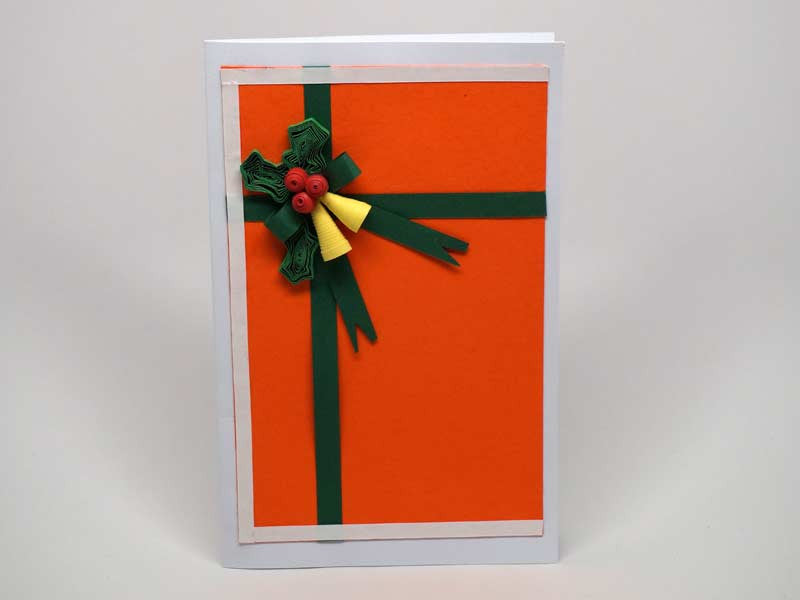 Paper filigree handmade Christmas card