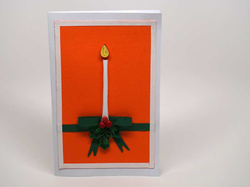 Paper filigree handmade Christmas card