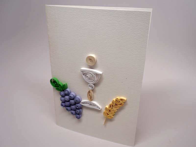 Paper filigree handmade First/Holy Communion card