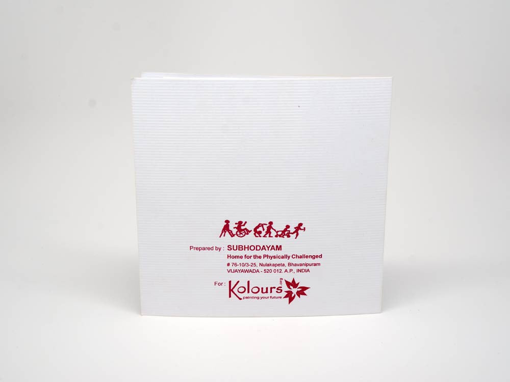 Embroidered greeting card - lotus flower