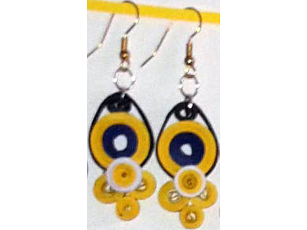 Handmade paper filigree bee earrings