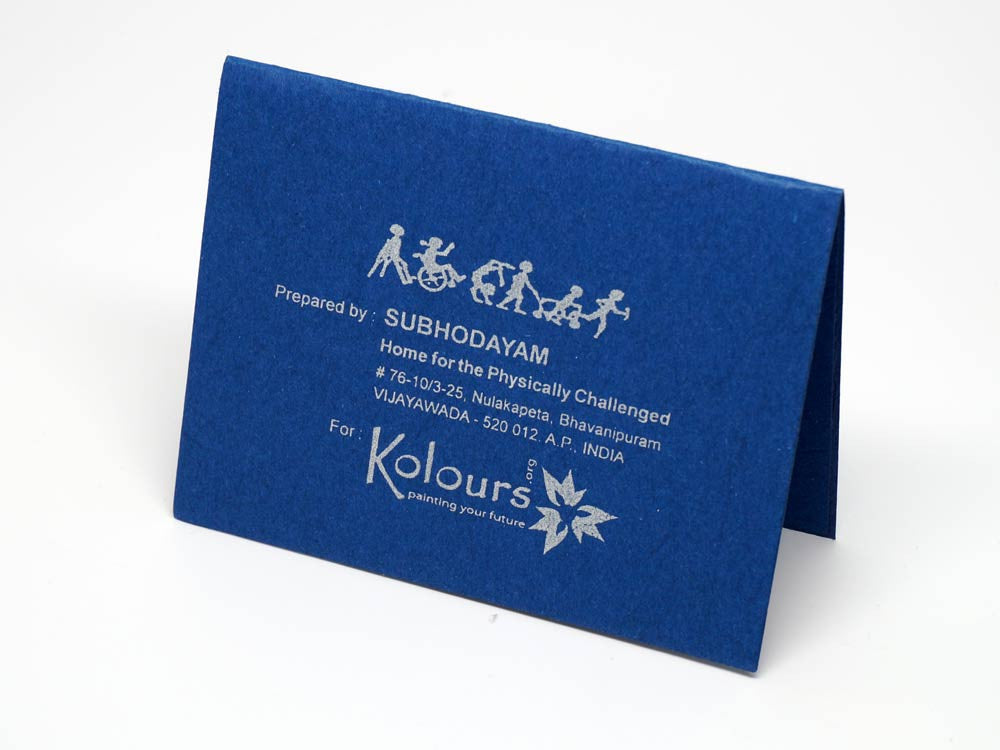 Dog embroidered blue small card