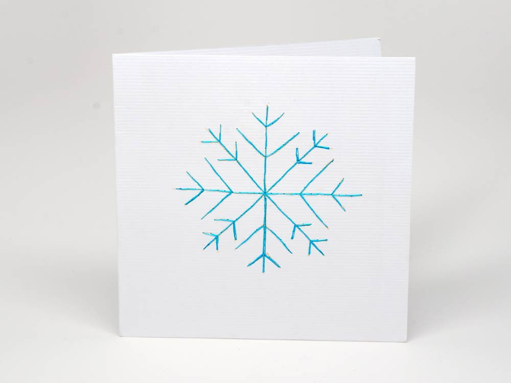 Christmas card snowflake handmade embroidery