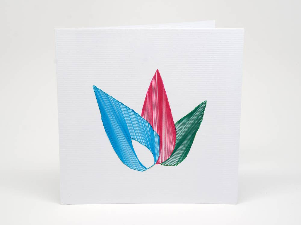Embroidered greeting card - Kolours