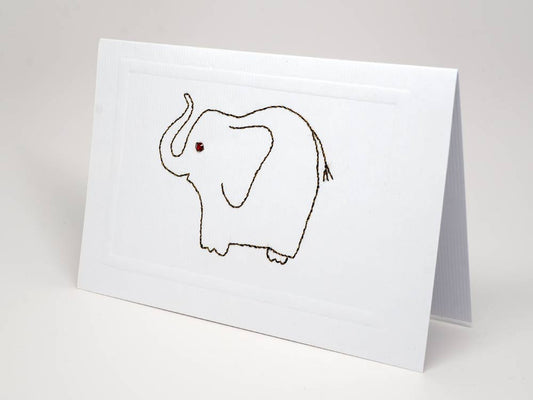 Greeting card - Elephant emboidery