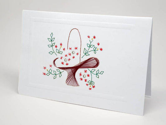 Greeting card - flower basket emboidery