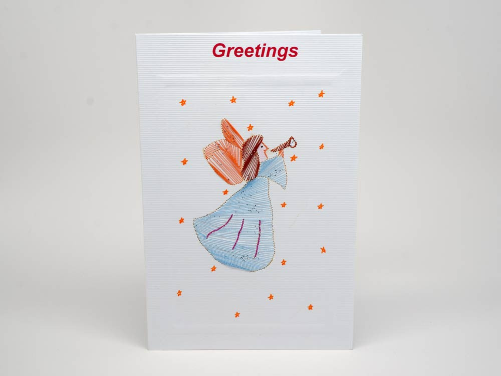 Christmas card - angel embroidery