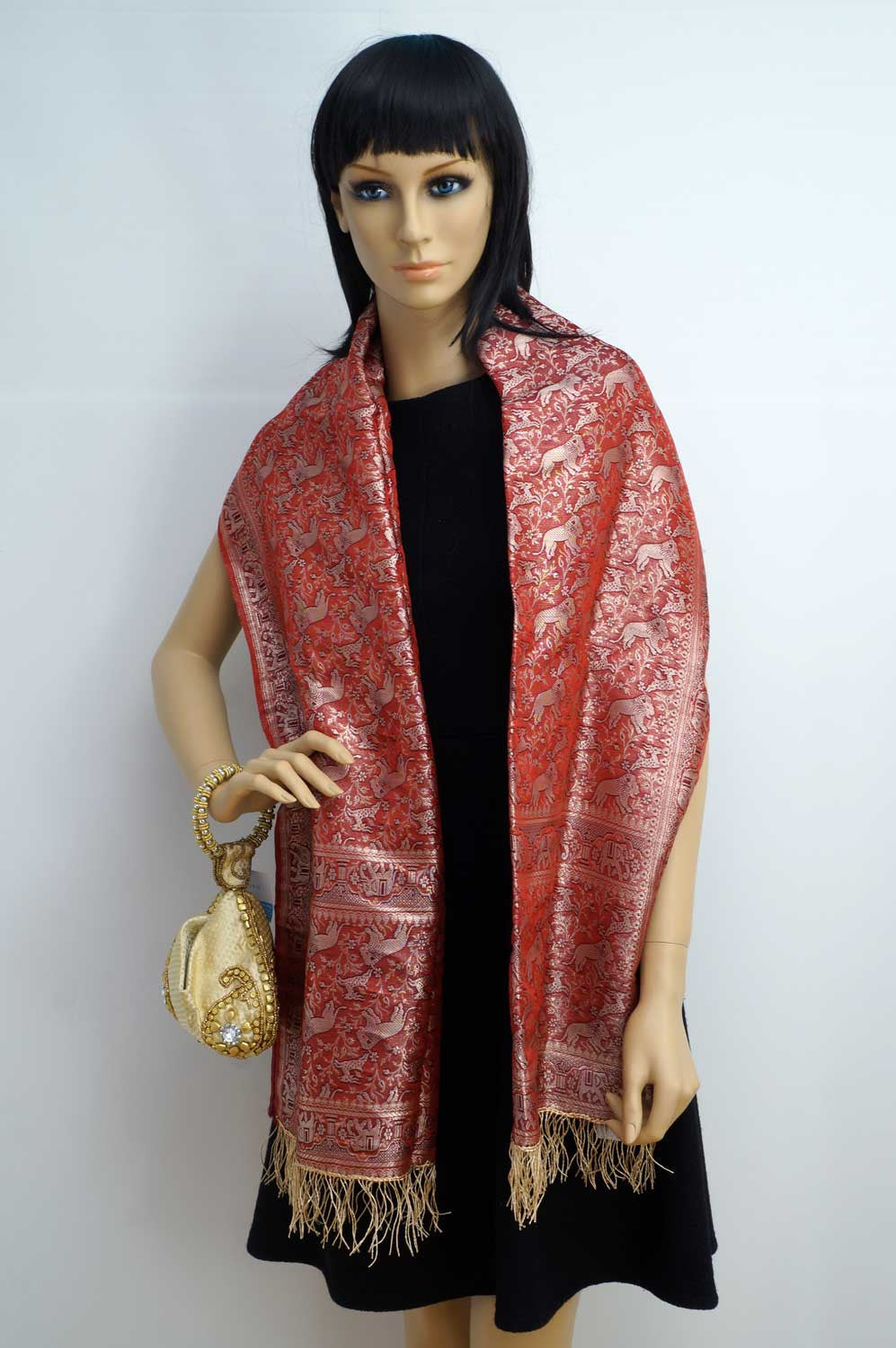 Majestic Indian design silk shawl
