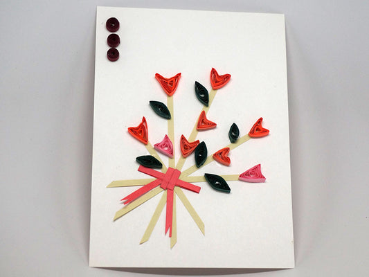 Paper filligree handmade flower decorated card